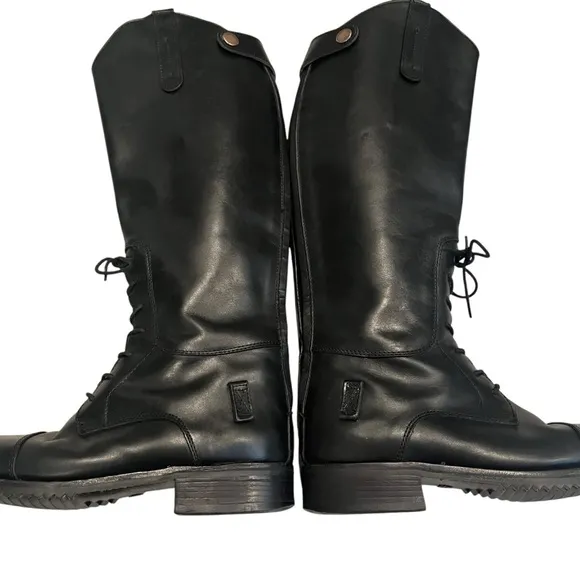 Febo Black Leather Riding Boots.