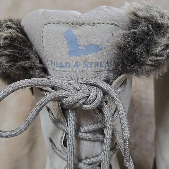 FIELD &amp; STREAM WOMEN'S PAC WHITE LEATHER WINTER BOOTS, SIZE 10 - NEW