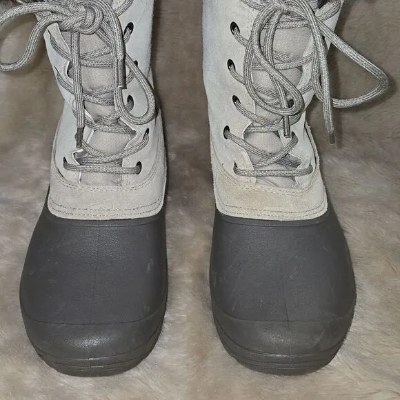 FIELD &amp; STREAM WOMEN'S PAC WHITE LEATHER WINTER BOOTS, SIZE 10 - NEW