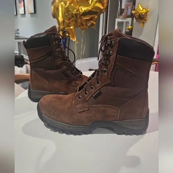 FIELD &amp; STREAM Woodsman 800g Insulated Waterproof Hunting Boots in brown.Size 10