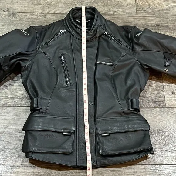 Fieldsheer FS Black Leather Padded Motorcycle Riding Jacket - Women's XL