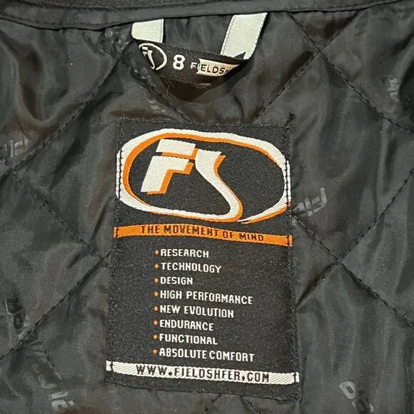Fieldsheer FS Black Leather Padded Motorcycle Riding Jacket - Women's XL
