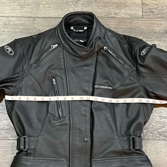 Fieldsheer FS Black Leather Padded Motorcycle Riding Jacket - Women's XL