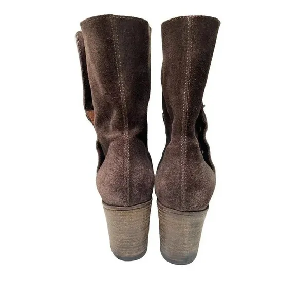 Fiorentini   Baker Boots Beth Brown Suede Heel Equestrian Moto Women EUR 37 US 7