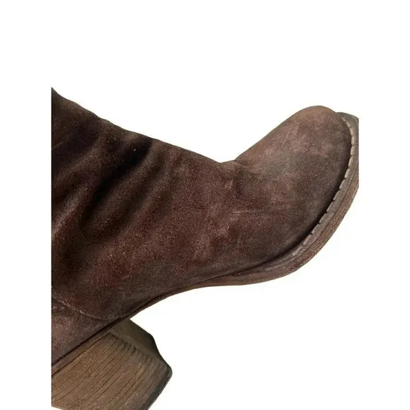 Fiorentini   Baker Boots Beth Brown Suede Heel Equestrian Moto Women EUR 37 US 7