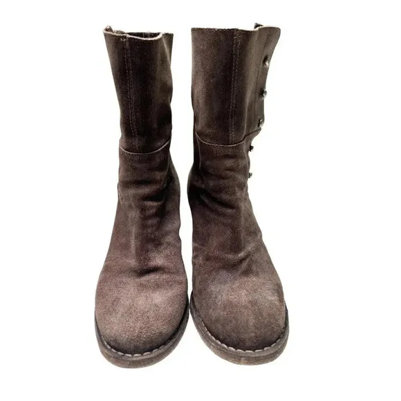 Fiorentini   Baker Boots Beth Brown Suede Heel Equestrian Moto Women EUR 37 US 7