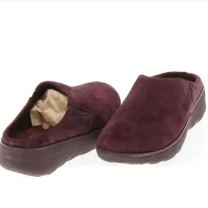 Fitflop Loaff Suede Clog Women's Shoes Maroon Sz 7