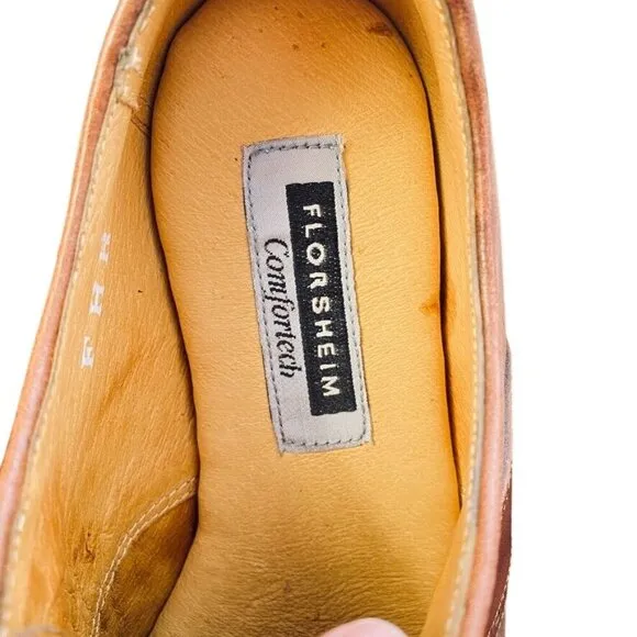Florsheim Comfortech Vibram Gumlite Wingtip Oxford Tan and Brown Leather