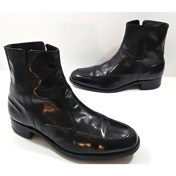 Florsheim ~Men's Size 11 EEE~ Black Leather Side Zip Beatle Boots~~17074-01~
