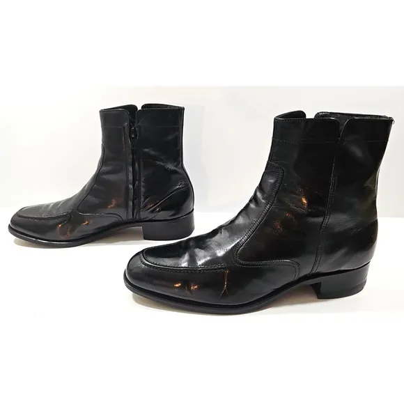 Florsheim ~Men's Size 11 EEE~ Black Leather Side Zip Beatle Boots~~17074-01~