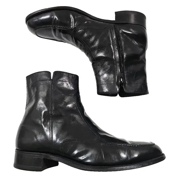 Florsheim ~Men's Size 11 EEE~ Black Leather Side Zip Beatle Boots~~17074-01~