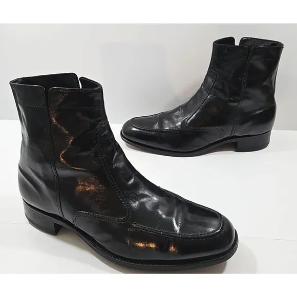 Florsheim ~Men's Size 11 EEE~ Black Leather Side Zip Beatle Boots~~17074-01~