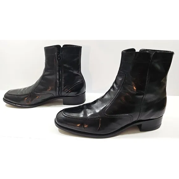 Florsheim ~Men's Size 11 EEE~ Black Leather Side Zip Beatle Boots~~17074-01~