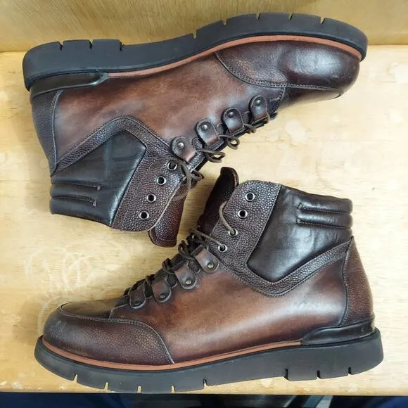 Franceschetti Italy Barneys New York Men's US 10 Brown Leather Ankle Boots *EUC*