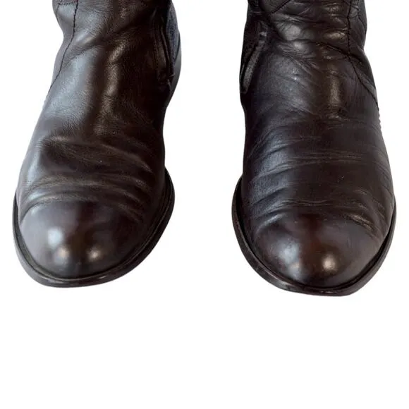 Franco Cuadra Dark Brown Leather Tall Equestrian Boots - Size 9.5 Women