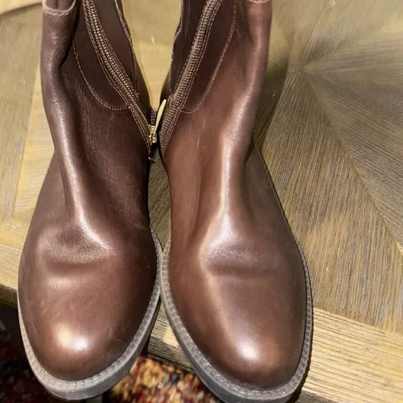 **Franco Sarto Castor Brown Leather Riding Boots - (A0005)