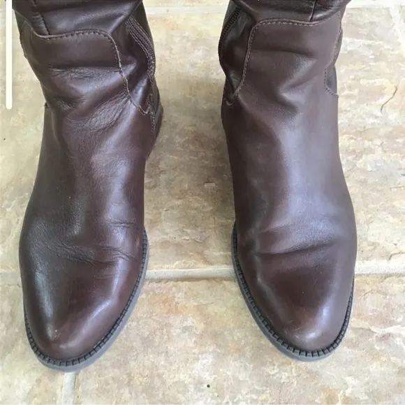 **Franco Sarto Castor Brown Leather Riding Boots - (A0005)