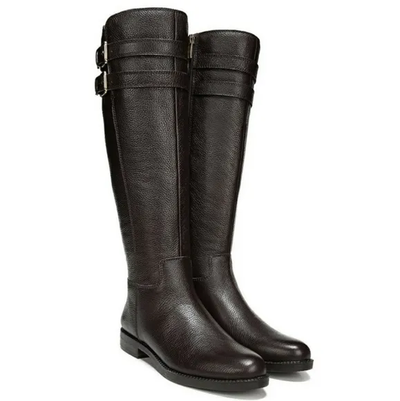 Franco Sarto Christoff Black Leather Knee Tall Riding Boots Womens Sz 5, 5.5