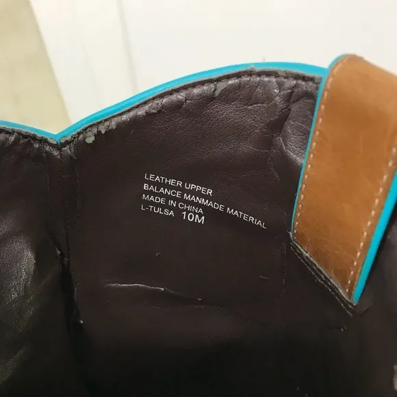 Franco Sarto cowboy boots with turquoise size 10