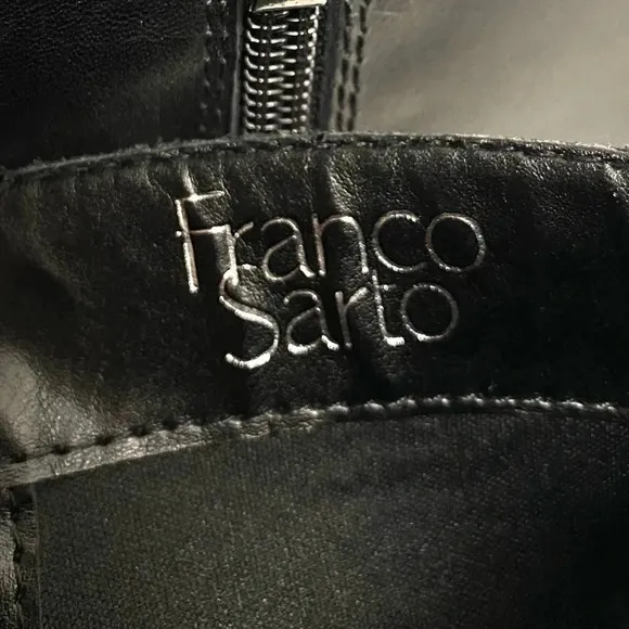 Franco Sarto Hadley Black Leather Tall Riding Boots Equestrian Flat Buckle 6.5