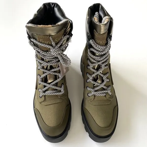 Franco Sarto Women Khaki Balin Outdoors Lace-up Ankle Hiking Boots Size 8.5M