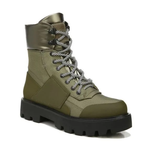 Franco Sarto Women Khaki Balin Outdoors Lace-up Ankle Hiking Boots Size 8.5M