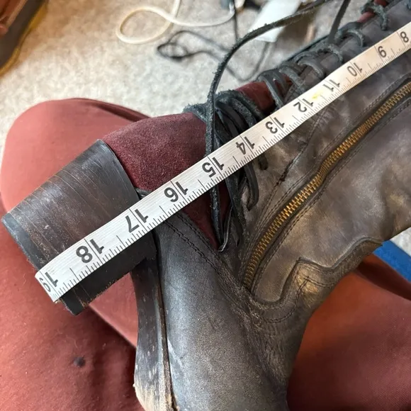 free bird coal womens size 9 shoes black leather knee high heel tall riding boot