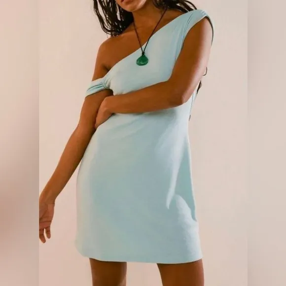 Free People Beach Cora Mini Dress - Splash Blue NWOT Small or Large