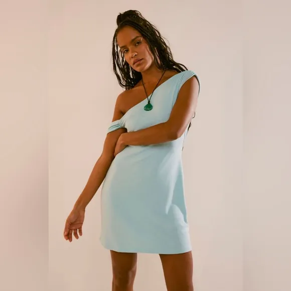 Free People Beach Cora Mini Dress - Splash Blue NWOT Small or Large
