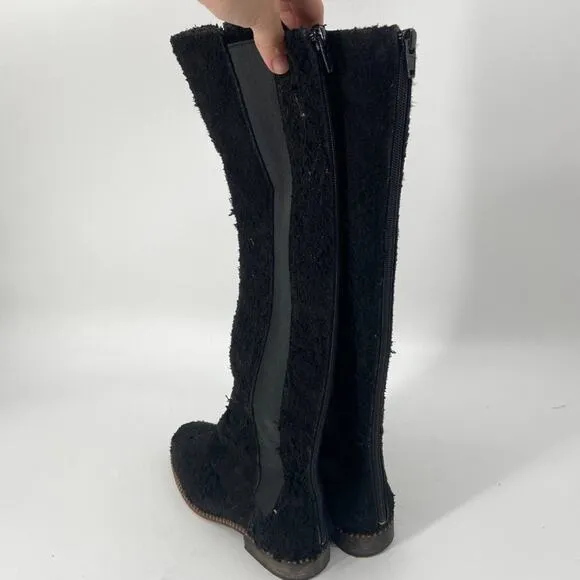 Free People Callow Black Leather Distressed Boot 36