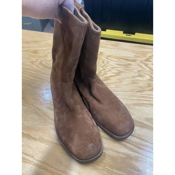Free People Easton Equestrian Women's Brown 39.5 Saddle Suede Ankle Boots S60