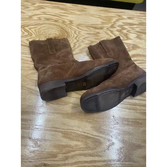 Free People Easton Equestrian Women's Brown 39.5 Saddle Suede Ankle Boots S60