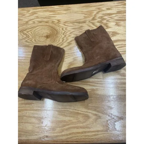 Free People Easton Equestrian Women's Brown 39.5 Saddle Suede Ankle Boots S60