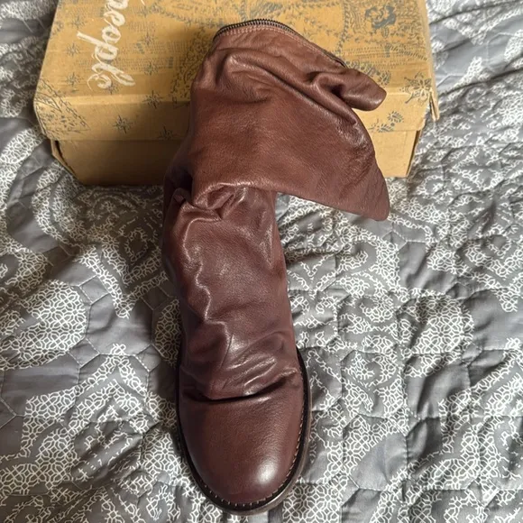 Free People Elle Boot Sz 41 NWT $198 Brown Leather Women's Boots