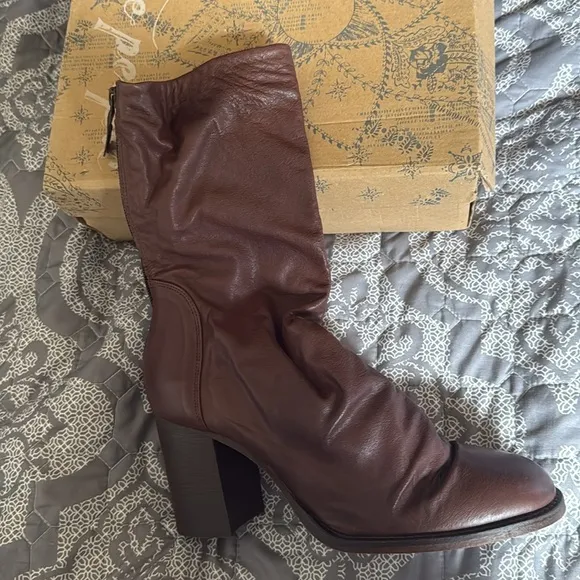 Free People Elle Boot Sz 41 NWT $198 Brown Leather Women's Boots
