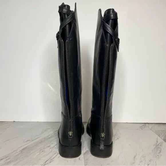 Free People Everly Equestrian Black Leather Tall Boot 8 / 39