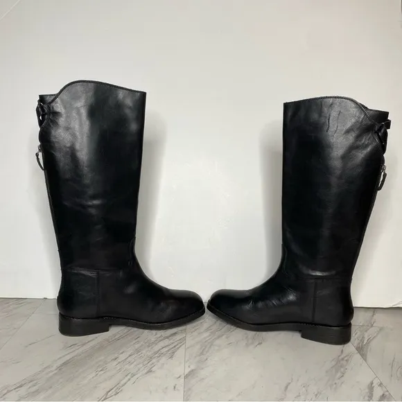Free People Everly Equestrian Black Leather Tall Boot 8 / 39