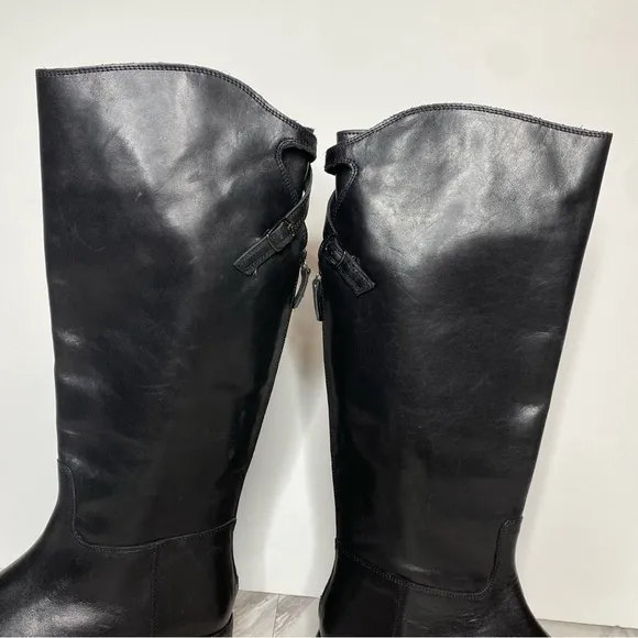 Free People Everly Equestrian Black Leather Tall Boot 8 / 39