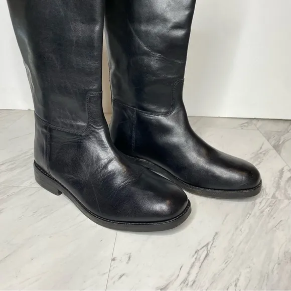 Free People Everly Equestrian Black Leather Tall Boot 8 / 39
