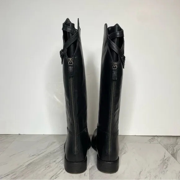 Free People Everly Equestrian Black Leather Tall Boot 8 / 39