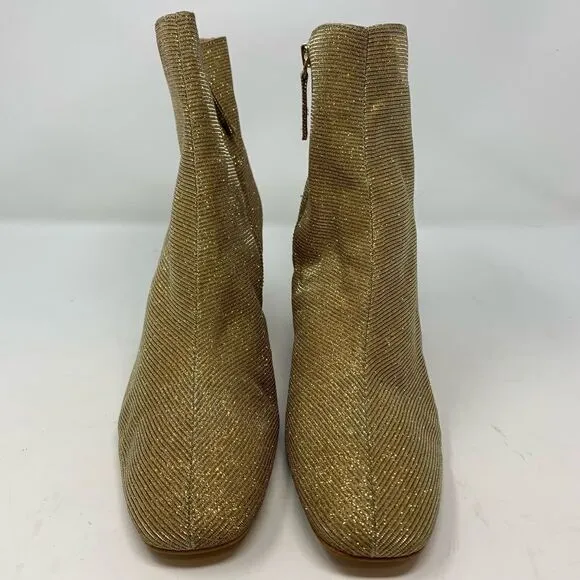 Free People FR x FP Vegan Gold Sparkle Shimmer Ankle Boots.Size 10.