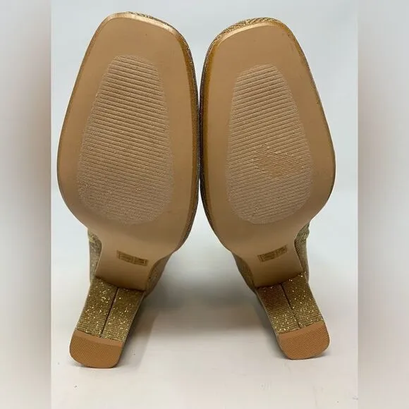 Free People FR x FP Vegan Gold Sparkle Shimmer Ankle Boots.Size 10.