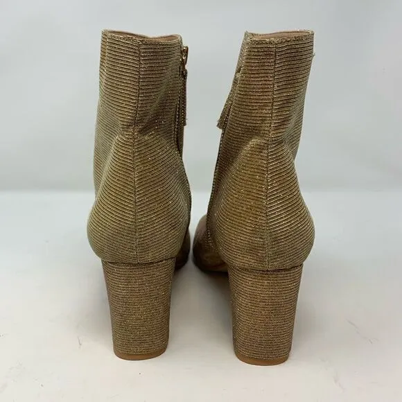 Free People FR x FP Vegan Gold Sparkle Shimmer Ankle Boots.Size 10.