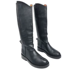 Free People Horse Girl Bryce Equestrian Slouchy Knee Riding Boots Black Leather