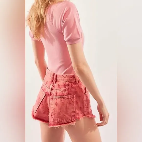 Free People Mixed Emotions Hi Lo Shorts 25 NWOT