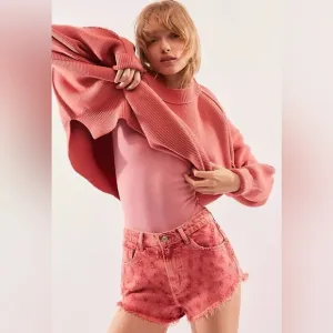 Free People Mixed Emotions Hi Lo Shorts 25 NWOT