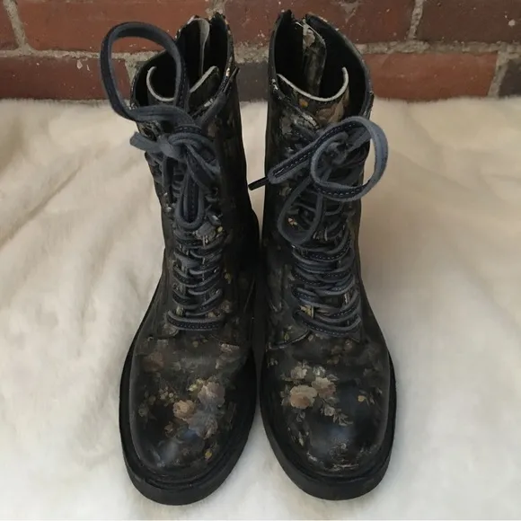 FREE PEOPLE SANTA FE LEATHER LACE-UP COMBAT BOOTS