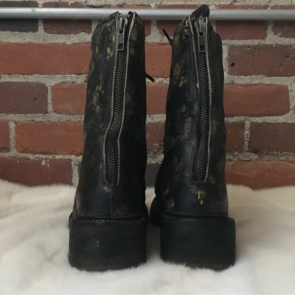 FREE PEOPLE SANTA FE LEATHER LACE-UP COMBAT BOOTS
