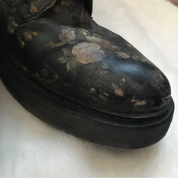 FREE PEOPLE SANTA FE LEATHER LACE-UP COMBAT BOOTS