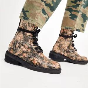 FREE PEOPLE SANTA FE LEATHER LACE-UP COMBAT BOOTS